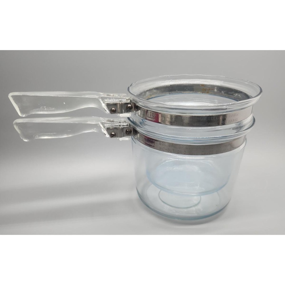 Vintage PYREX Glass Double Boiler No Lid 6283 1 1/2 Quart Flameware